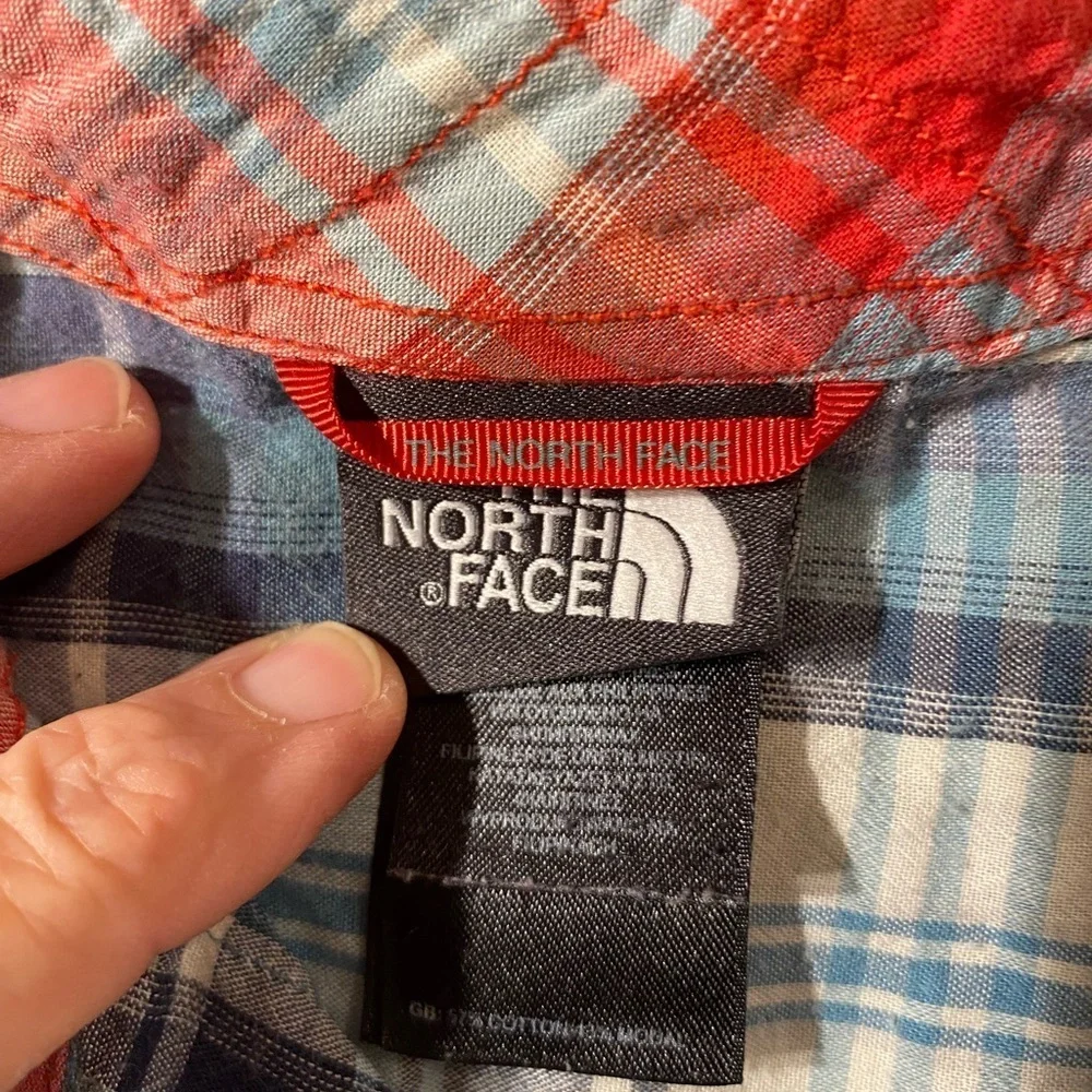 The North Face Blue and White Plaid Men's Shirt Large (NI)